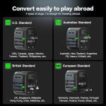 AUNNO Universal Travel Adapter, International Travel Plug Adapter with 2 USB-C and 2 USB Ports, All in One Plug Adaptor with Dual Safety Fuses, UK to European Plug Adaptor for EU USA Australia etc