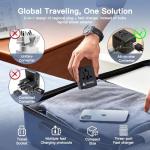 AUNNO Universal Travel Adapter, International Travel Plug Adapter with 1 USB C and 2 USB Ports, All in One Worldwide Plug Adaptor, UK to European Power Universal Plug Adaptor for EU USA Australia