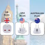 Double Dragon UK to US & Australia Travel Adapter | 3-Pin to 2-Pin Plug Converter with Swivel Pins | Works in USA, Canada, Japan, Thailand, Australia, New Zealand, China & More | 100V-240V | 2-Pack