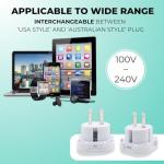 Double Dragon UK to US & Australia Travel Adapter | 3-Pin to 2-Pin Plug Converter with Swivel Pins | Works in USA, Canada, Japan, Thailand, Australia, New Zealand, China & More | 100V-240V | 2-Pack