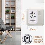 Staaly US/AUS/UK to EU Travel Plug Adapter, 3 USB Ports, 2/3 pin to 2 pin Schuko Plug UK to European Plug Adapter, Fits to Type A, B, G, I, J, L for Appliances under 250 V|10A Fuse-(Type E/F)
