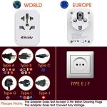 Staaly US/AUS/UK to EU Travel Plug Adapter, 3 USB Ports, 2/3 pin to 2 pin Schuko Plug UK to European Plug Adapter, Fits to Type A, B, G, I, J, L for Appliances under 250 V|10A Fuse-(Type E/F)