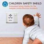 Staaly US/AUS/UK to EU Travel Plug Adapter, 3 USB Ports, 2/3 pin to 2 pin Schuko Plug UK to European Plug Adapter, Fits to Type A, B, G, I, J, L for Appliances under 250 V|10A Fuse-(Type E/F)