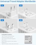 EINNO Universal Travel Adapter Worldwide, International Travel Adapter with 3 USB, Universal Adapter Plug UK to World, Travel Plug Adaptor for Multi Countries EU, UK, USA, Australia, Japan, Thailand