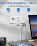 EINNO Universal Travel Adapter Worldwide, International Travel Adapter with 3 USB, Universal Adapter Plug UK to World, Travel Plug Adaptor for Multi Countries EU, UK, USA, Australia, Japan, Thailand