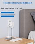 EINNO Universal Travel Adapter Worldwide, International Travel Adapter with 3 USB, Universal Adapter Plug UK to World, Travel Plug Adaptor for Multi Countries EU, UK, USA, Australia, Japan, Thailand
