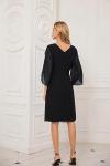 GRACE KARIN Women's Elegant Chiffon Midi Party Dress 3/4 Sleeves Formal Black Dresses for Special Occasions
