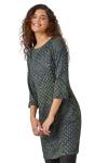 Roman Originals Shift Dress for Women UK - Ladies Print Winter Smart Work Office Casual Formal Party Comfortable Tunic 3/4 Sleeve Knee Length Plaid Smock - Green - Size 20