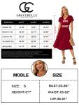 GRECERELLE Womens Summer Wrap Dress Ladies Casual Ruffle Short Sleeve V-Neck Floral Beach Dresses for Women (02 Navy Blue, L)