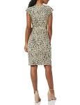 Amazon Essentials Women's Classic Cap Sleeve Wrap Dress (Available in Plus Sizes), Tan Animal Print, M