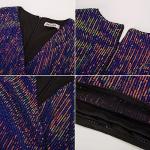 GRACE KARIN 1950s Vintage Event Party Dress Short Sleeve V-Neck Dinner Dance Party Slim Bodycon Dress Dark Purple L