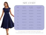 DRESSTELLS Women's Cocktail Dress, Summer Formal Wedding Guest Dress, Modest Graduation Prom Dress, Vintage Tea Party Casual Dress 2024 Navy XL