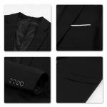 Allthemen Mens Suits 2 Piece Suit Slim Fit Wedding Dinner Tuxedo Suits for Men Business Casual Jacket & Trousers, Chest 38(trousers:waist 32)/Medium, Black