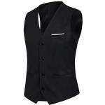 YOUTHUP Mens Slim Fit 3 Piece Suit 2 Button Business Wedding Suits Tuxedo Blazer Waistcoat Trousers, Black, M