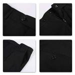 YOUTHUP Mens Slim Fit 3 Piece Suit 2 Button Business Wedding Suits Tuxedo Blazer Waistcoat Trousers, Black, M