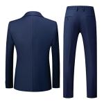 Allthemen Mens Suits 3 Piece Regular Fit Wedding Formal Dress Suit One Button Business Suit Blue L