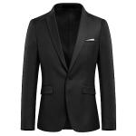 Allthemen Mens 2 Piece Suit Slim Fit Dinner Wedding Tuxedo Suits Classic Business Jacket Trousers Black M