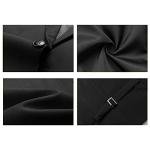 Men Suits 3 Piece Slim Fit Single Breasted One Button Black Tuxedo Suit Blazer Waistcoat Trousers(Black,X-Larger)