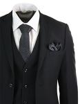 Mens 3 Piece Black Tailored Fit Complete Suit Classic Door Man Mourning Funeral