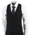 Mens 3 Piece Black Tailored Fit Complete Suit Classic Door Man Mourning Funeral