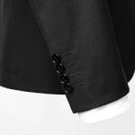 Allthemen Mens Suits 2 Piece Regular Fit Wedding Dress Suit Two Buttons Business Suit Blazer Trousers Black M
