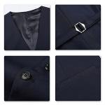 Allthemen 3 Piece Slim Fit Suit Wedding Dress Casual One Button Lounge Suit,XL ,Navy
