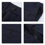 Allthemen 3 Piece Slim Fit Suit Wedding Dress Casual One Button Lounge Suit,XL ,Navy