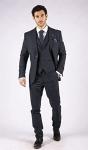Mens Tweed 3 Piece Suit Blue Check Vintage 1920s Gatsby Blinders Tailored Fit - Blue 40