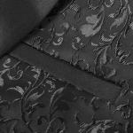 Allthemen Mens 2 Piece Jacquard Suit One Button Tuxedo Slim Fit Shawl Collar Dress Suits Black L