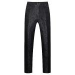 Men's Suits 3 Piece Regular Fit Skinny Paisley Jacquard Tuxedo Suit for Wedding Casual Business Dinner Party Tuxedo Suit Set Black