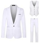 Cocila Deal Of The Day Today Sale Men'S Suit Suit Solid Color Fashion Casual Dress Up Suit Pants Jacket Undershirt Three Set Mens Suit Slim Fit Double Breasted Big And Tall Men'S Ac Sales Clearance