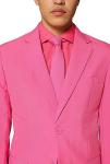 OppoSuits Men's Solid Color Party Mr. Pink – Full Suit: Includes Pants, Jacket and Tie, 44