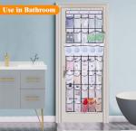 MISSLO Over the Door Shoe Storage Organiser Hanging Shoe Rack Holder 24 Large Mesh Pockets for Wardrobe Door Tidy with Hanger(White)