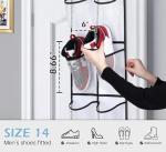 MISSLO Over The Door Shoe Rack Organiser 12 Large Mesh Pockets Hanging Shoe Storage for Narrow Closet, Bedroom, Bathroom Organizer Tidy with Hanger, 2 Packs
