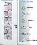 MISSLO Over The Door Shoe Rack Organiser 12 Large Mesh Pockets Hanging Shoe Storage for Narrow Closet, Bedroom, Bathroom Organizer Tidy with Hanger, 2 Packs