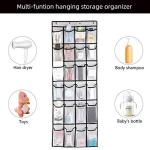 SAVERHO Over The Door Shoe Organizer, Hanging Shoe Organizer with 24 Mesh Large Pockets Door Shoe Rack Organizer for Men Women Kids Hanging Shoe Storage Bag.(White)