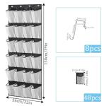 zeyedemo 2Sets Over The Door Shoe Storage Organizer 48Large Pockets Hanging Shoe Organizer with 8 Duty Metal Hooks Back of The Door Foldable Breathable Shoe Storage for Storing Slippers Leather Shoes