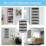 zeyedemo 2Sets Over The Door Shoe Storage Organizer 48Large Pockets Hanging Shoe Organizer with 8 Duty Metal Hooks Back of The Door Foldable Breathable Shoe Storage for Storing Slippers Leather Shoes