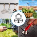 FINDMAG Magnetic Hooks, 4 Pack 100 LBS Super Strong Neodymium Magnet Hooks Heavy Duty, Magnet with Hooks Can be Used as Fishing Magnets for Retrieve Items & Salvage in River - 32mm Dia