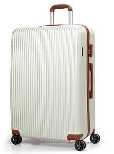 CALDARIUS Suitcase Large | Lightweight Hard Shell ABS Large Suitcase | 4 Dual Spinner Wheels Suitcase | Hold Check in Luggage | 3 Digit Combination Lock | (White, Large 28'')