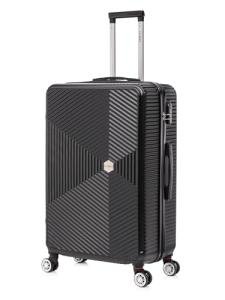 Flymax 24" Medium Suitcase Super Lightweight 4 Wheel Spinner Hard Shell ABS Luggage Hold Check in Travel Case Black 67L