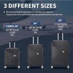 Flymax 24" Medium Suitcase Super Lightweight 4 Wheel Spinner Hard Shell ABS Luggage Hold Check in Travel Case Black 67L