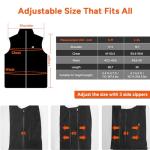 DR.PREPARE Heated Gilet for Men Women, Unisex Heated Vest Warming Fleece Vests, Lightweight USB Smart Electric Heated Jacket with Adjustable Size for Hiking Hunting Camping (Battery Pack Not Included)