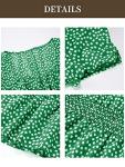 Colisha Womens Short Puff Sleeve Square Neck Floral Midi Dresses Flared Flowy Chiffon Maxi Dress Summer Beach Holiday Sundress L Green