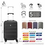 Aerolite Lightweight 55cm Hard Shell Cabin Suitcase 4 Wheel Carry On Hand Luggage Bag - Approved for easyJet, British Airways, Ryanair - Black