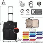 Aerolite Expandable 55x40x20cm to 55x40x23cm Ryanair Priority Max Super Lightweight Carry On Hand Cabin Luggage Suitcase 55x40x20 55x40x23 with 2 Wheels, Approved for Jet2 British Airways & Many More