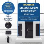 Aerolite Expandable 55x40x20cm to 55x40x23cm Ryanair Priority Max Super Lightweight Carry On Hand Cabin Luggage Suitcase 55x40x20 55x40x23 with 2 Wheels, Approved for Jet2 British Airways & Many More
