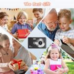 Digital Camera 1080P FHD 44MP with 2.4" LCD Screen,16X Digital Zoom, Compact Portable Vlogging Camera with 32gb SD Card for Kids Teen Students Beginner (Black)