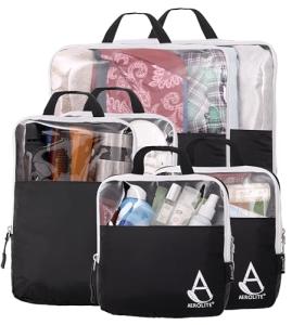 Aerolite Packing Cubes for Suitcases 6-pieces Expandable Travel Luggage Packing Organizers With Accessories Ultra Lightweight