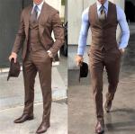 Elegant Wedding Tuxedos Suits 3 Pieces Slim Fit Bridegroom For Men Groomsmen Suit Male Cheap Formal Business (Jacket+Vest+Pants)